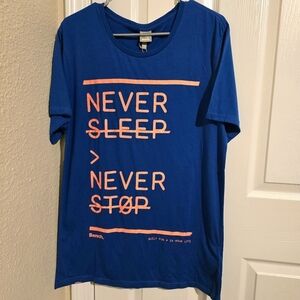 NWT Bench Men's Blue Graphic T-Shirt Never Sleep Never Stop Size Medium